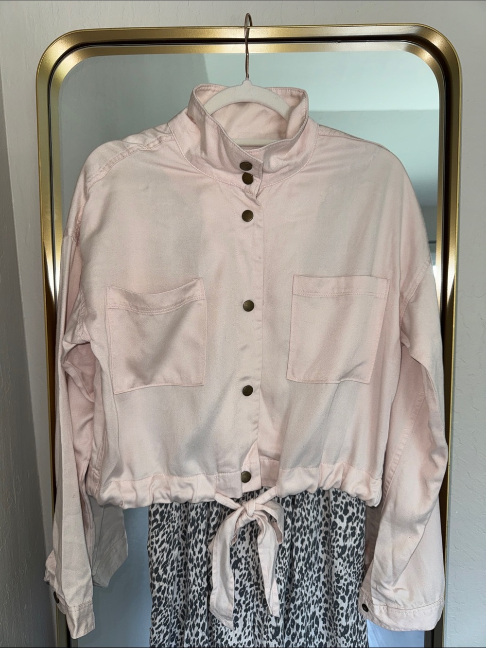Marine Layer Pale Pink Tie-Front Utility Jacket